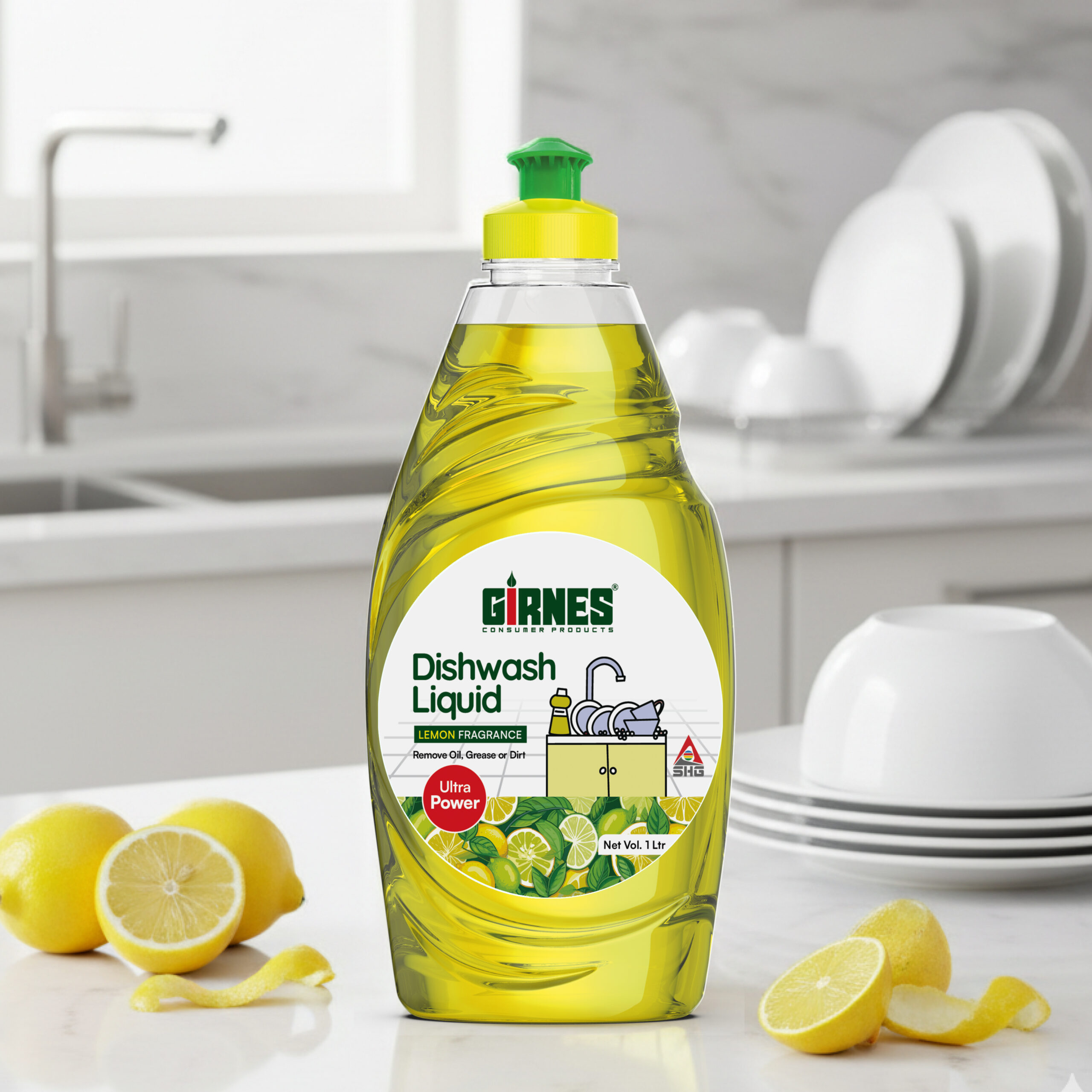 Dish Wash Liquid Gel With Lemon Fragrance 1 Ltr - Image 3