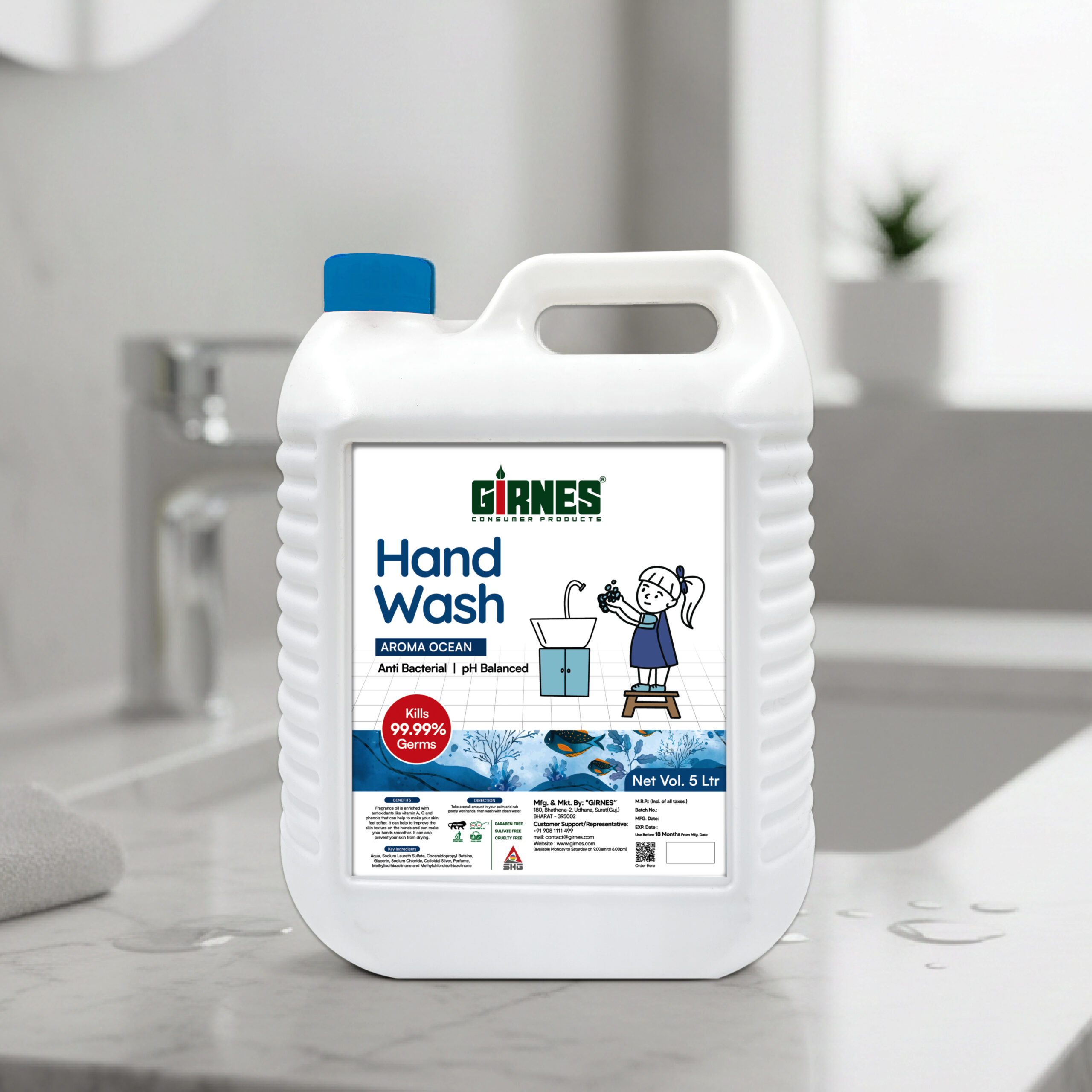 Aroma Ocean Anti Bacterial Germ Fighter Moisturizing Hand Wash – 5 Ltr - Image 3