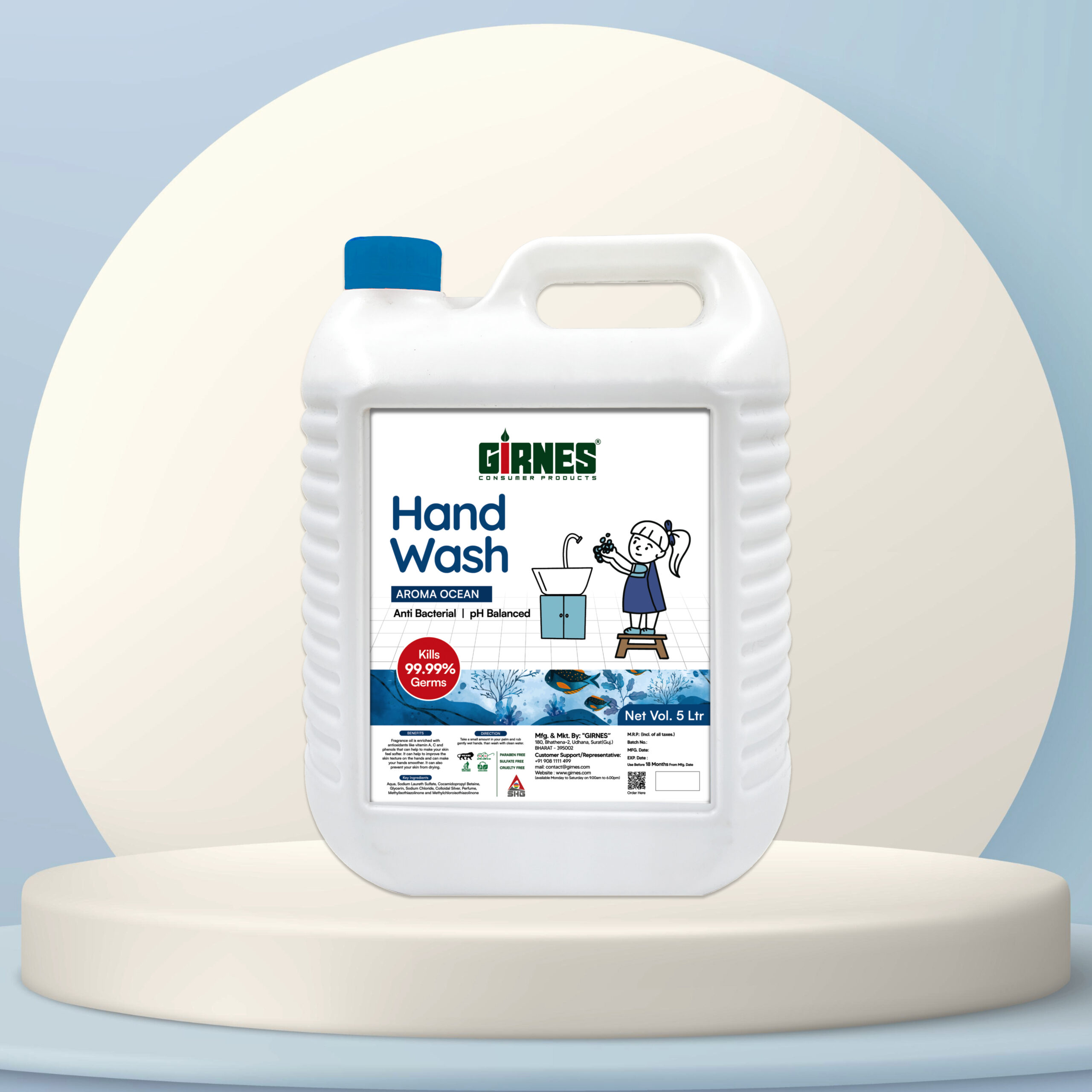 Aroma Ocean Anti Bacterial Germ Fighter Moisturizing Hand Wash – 5 Ltr - Image 2