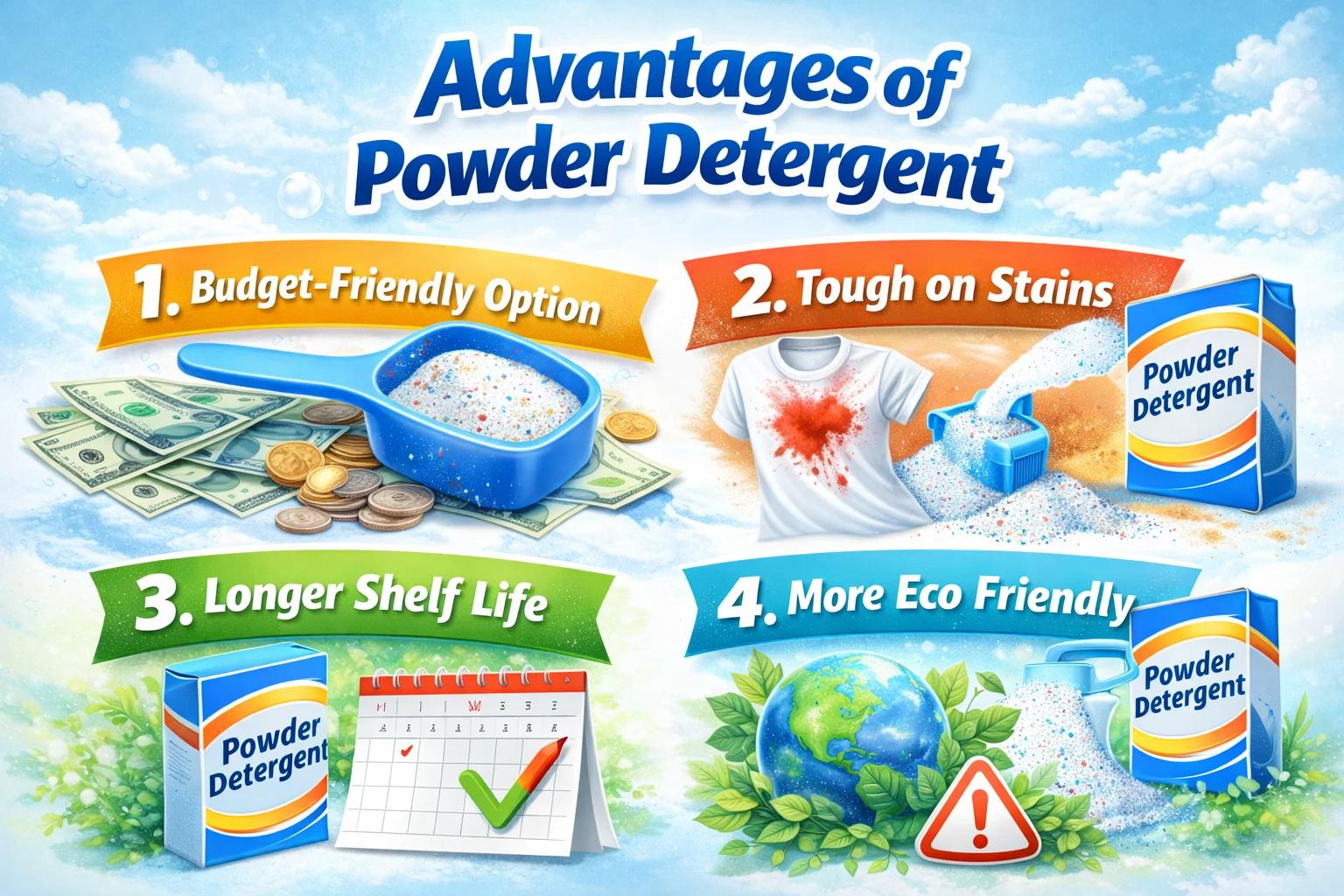 Advantages of powder detergent