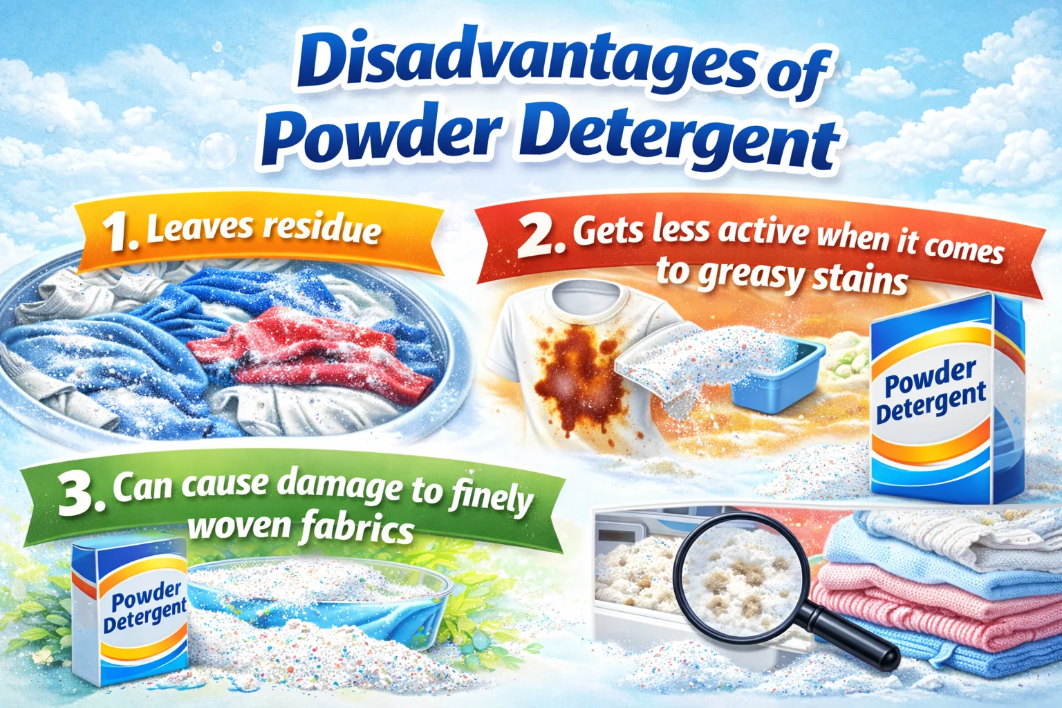 Disadvantages of Powder Detergent